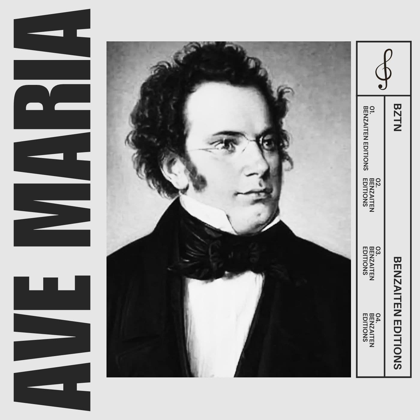 Schubert Ave Maria in E major • baritone voice sheet music with easy piano accompaniment (arr. Benzaiten Editions)