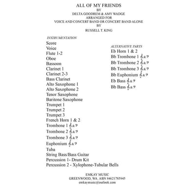 All Of My Friends (arr. RUSSELL T. KING)