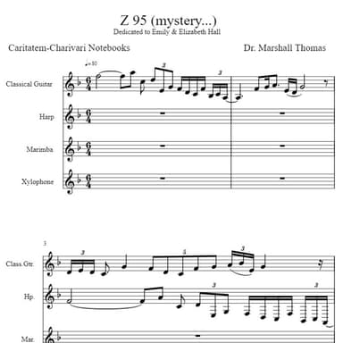 Z 95 (mystery...) for Guitar, Harp, Percussion