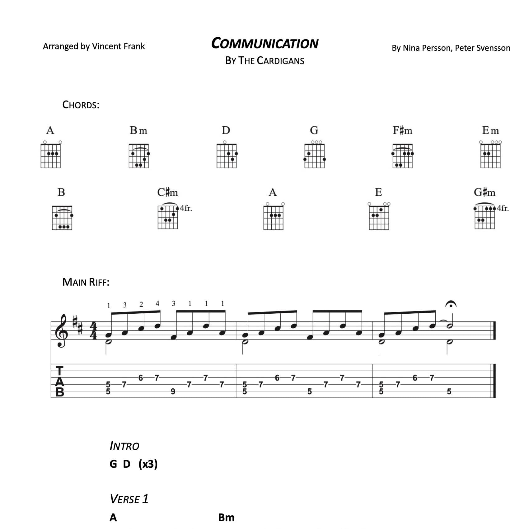 Communication (arr. Vincent Frank)