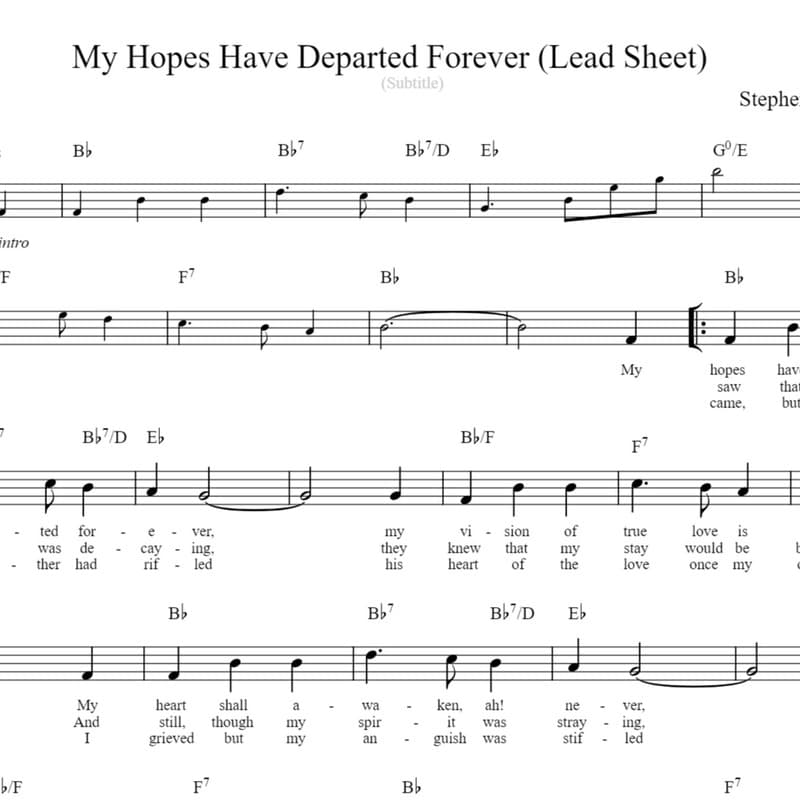My Hopes Have Departed Forever (arr. B. Scott Christmas)