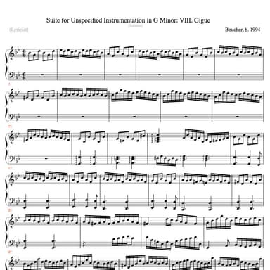 Suite for Unspecified Instrumentation in G Minor: VIII. Gigue