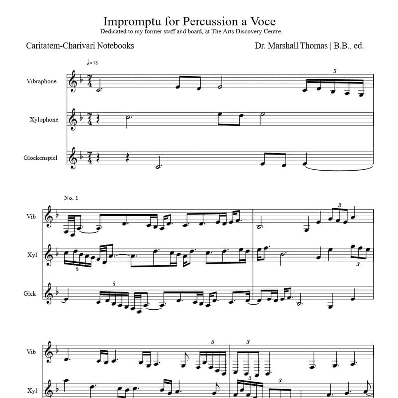 Impromptu for Percussion a Voce