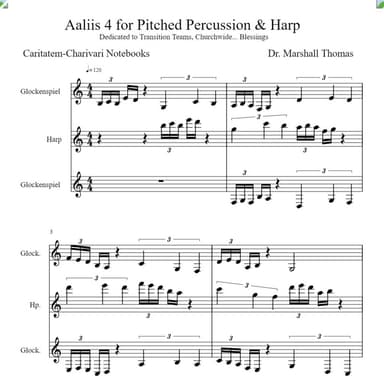 Aaliis 5 for Pitched Percussion & Harp
