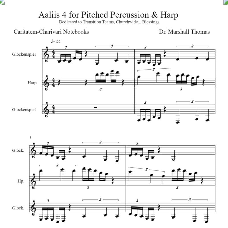 Aaliis 5 for Pitched Percussion & Harp