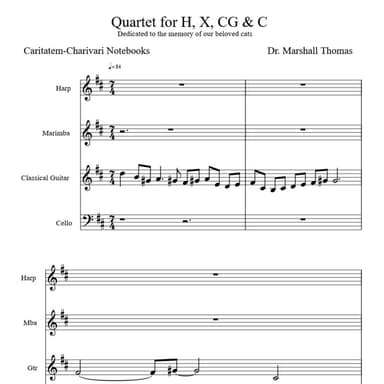 Quartet for Harp, Marimba, Guitar & 'cello