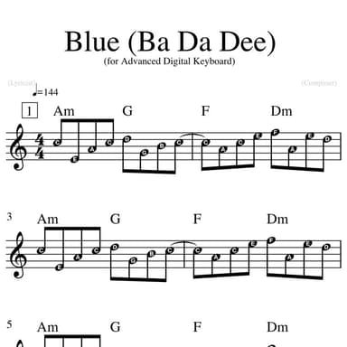 Blue (Da Ba Dee) (arr. Bradley Eustace)