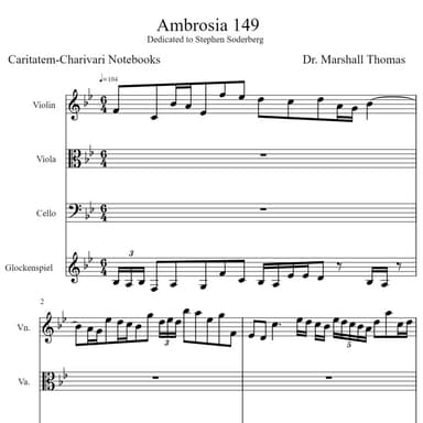 Ambrosia 149 for String Trio & Glockenspiel