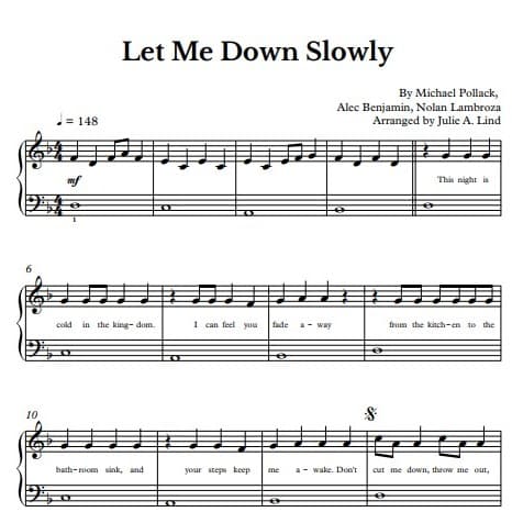 Let Me Down Slowly (arr. Julie A. Lind)
