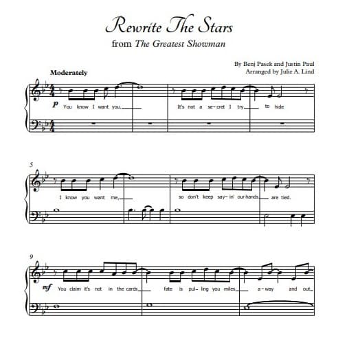 Rewrite The Stars (arr. Julie A Lind)
