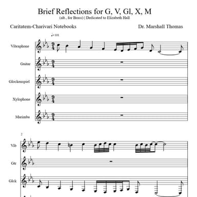 Brief Reflections for Guitar & Percussion a Voce