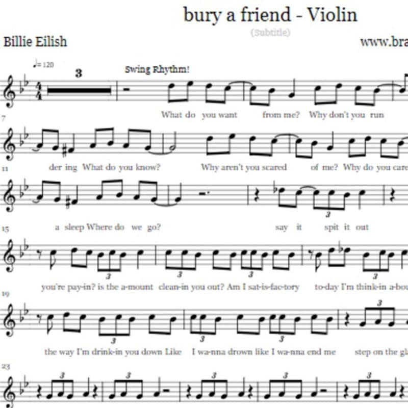 Bury A Friend - Violin