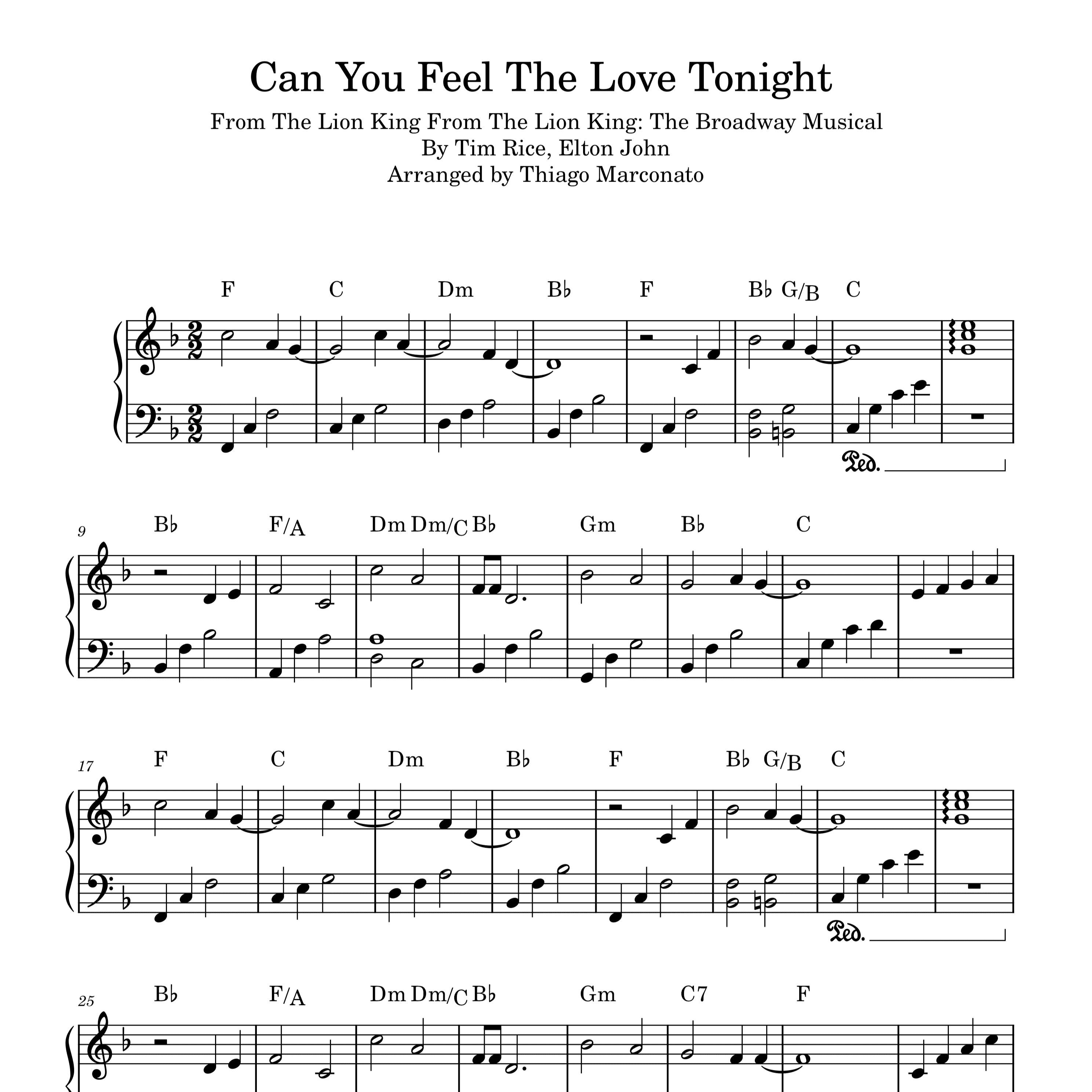 Can You Feel The Love Tonight (arr. Thiago Marconato)