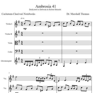 Ambrosia 41 for String Quartet & Glockenspiel