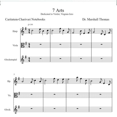 7 Arts for Harp, Viola, Glockenspiel