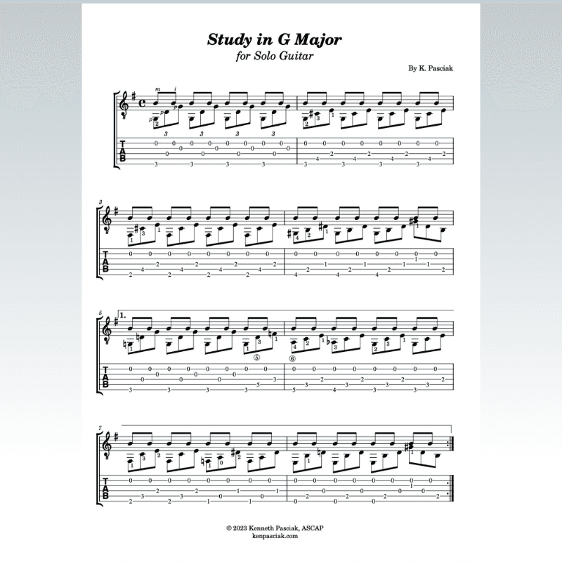 Study in G Major (Polyrhythm Study for Guitar)