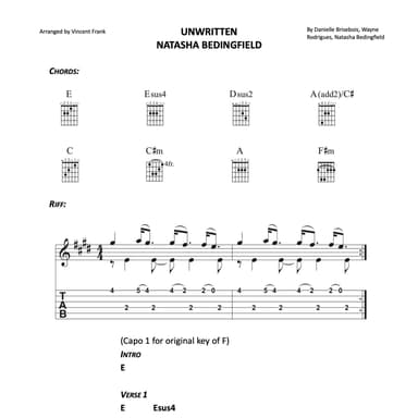 Unwritten (arr. Vincent Frank)
