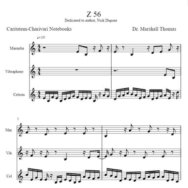 Z 56 for Marimba, Vibraphone, Celesta
