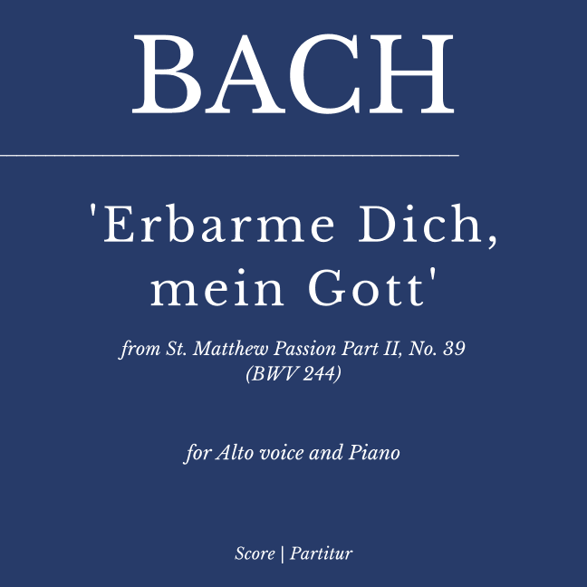 Bach: Erbarme dich mein Gott -  Matthäuspassion - (for Alto Solo and Piano) (arr. Flavio Regis Cunha)