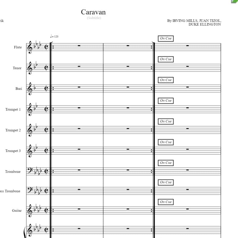 Caravan (arr. Ryan Erik Adamsons (ASCAP))