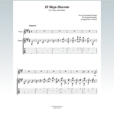 El Majo Discreto (for Voice and Guitar) (arr. Kenneth Pasciak)
