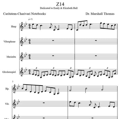 Z 14 for Harp & Percussion a Voce