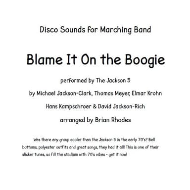 Blame It On The Boogie (arr. Brian Rhodes)