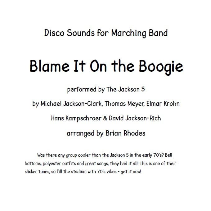 Blame It On The Boogie (arr. Brian Rhodes)