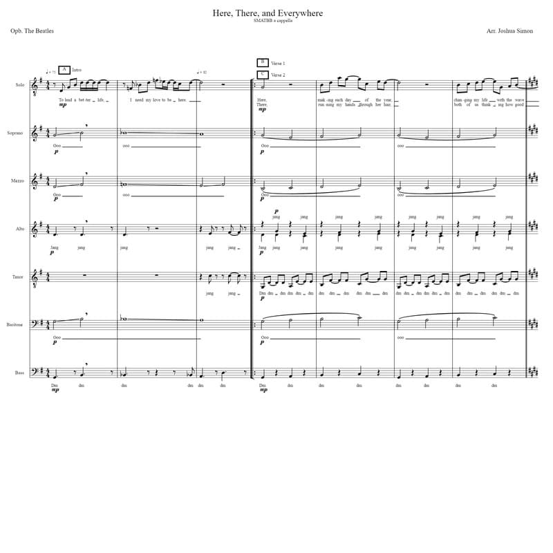 Here, There And Everywhere (arr. Joshua Simon)