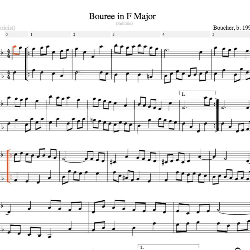 Bouree in F Major
