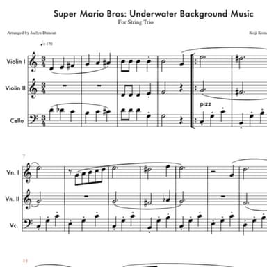 Super Mario Bros. Underwater Background Music (arr. Jaclyn Duncan)