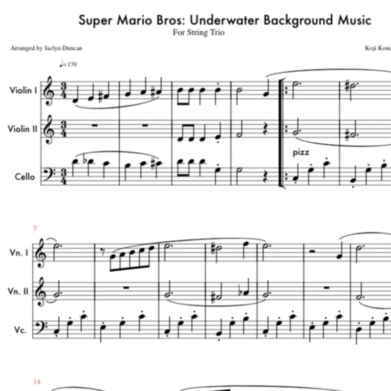 Super Mario Bros. Underwater Background Music (arr. Jaclyn Duncan)