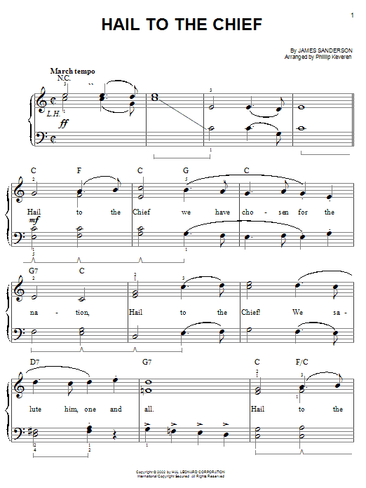 Hail To The Chief (arr. Phillip Keveren)