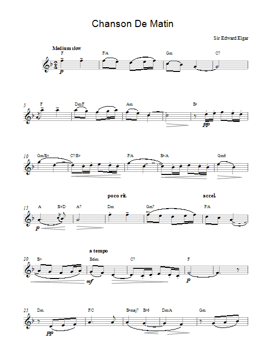 Chanson De Matin (Top Line)