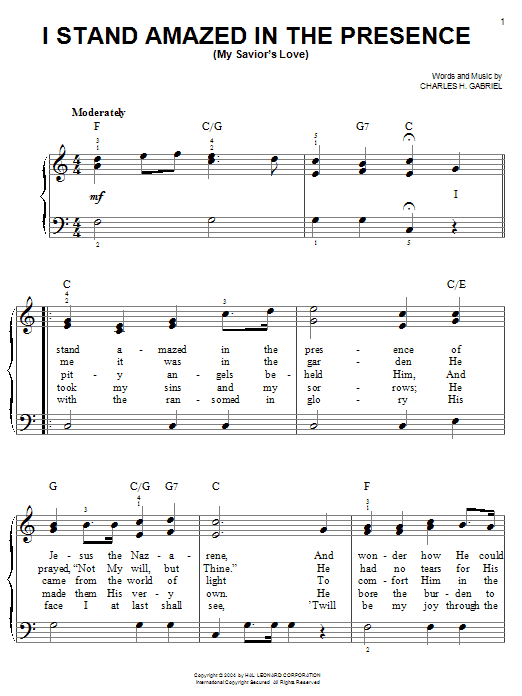 I Stand Amazed In The Presence (My Savior's Love)