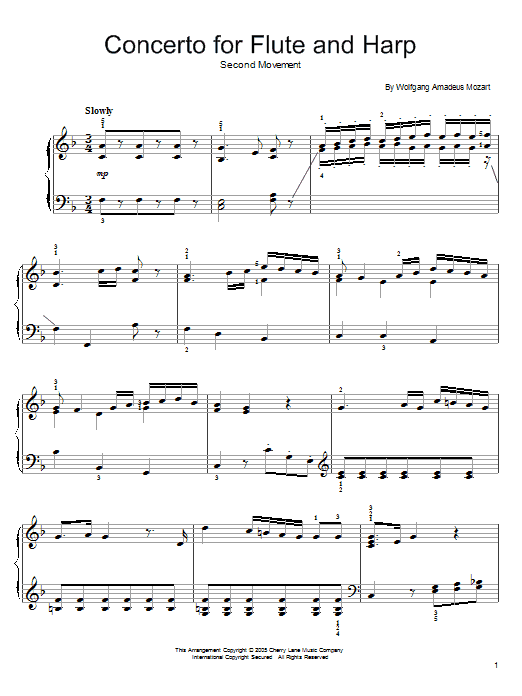 Concerto For Flute And Harp (Second Movement)