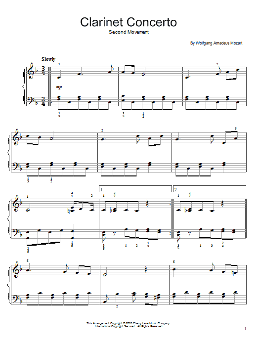 Clarinet Concerto (Second Movement)