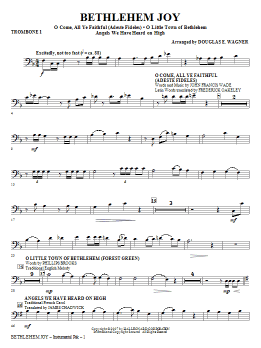 Bethlehem Joy (Medley) - Trombone 1