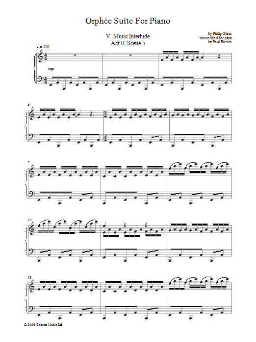 Orphee Suite For Piano, V. Music Interlude, Act II, Scene 5