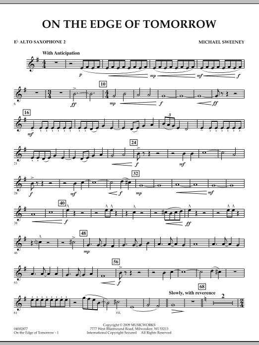 On the Edge of Tomorrow - Eb Alto Saxophone 2