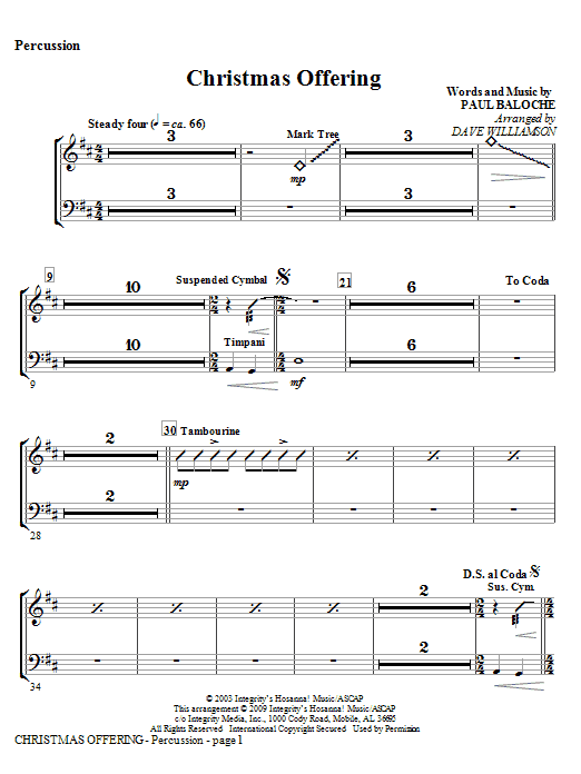Christmas Offering - Percussion