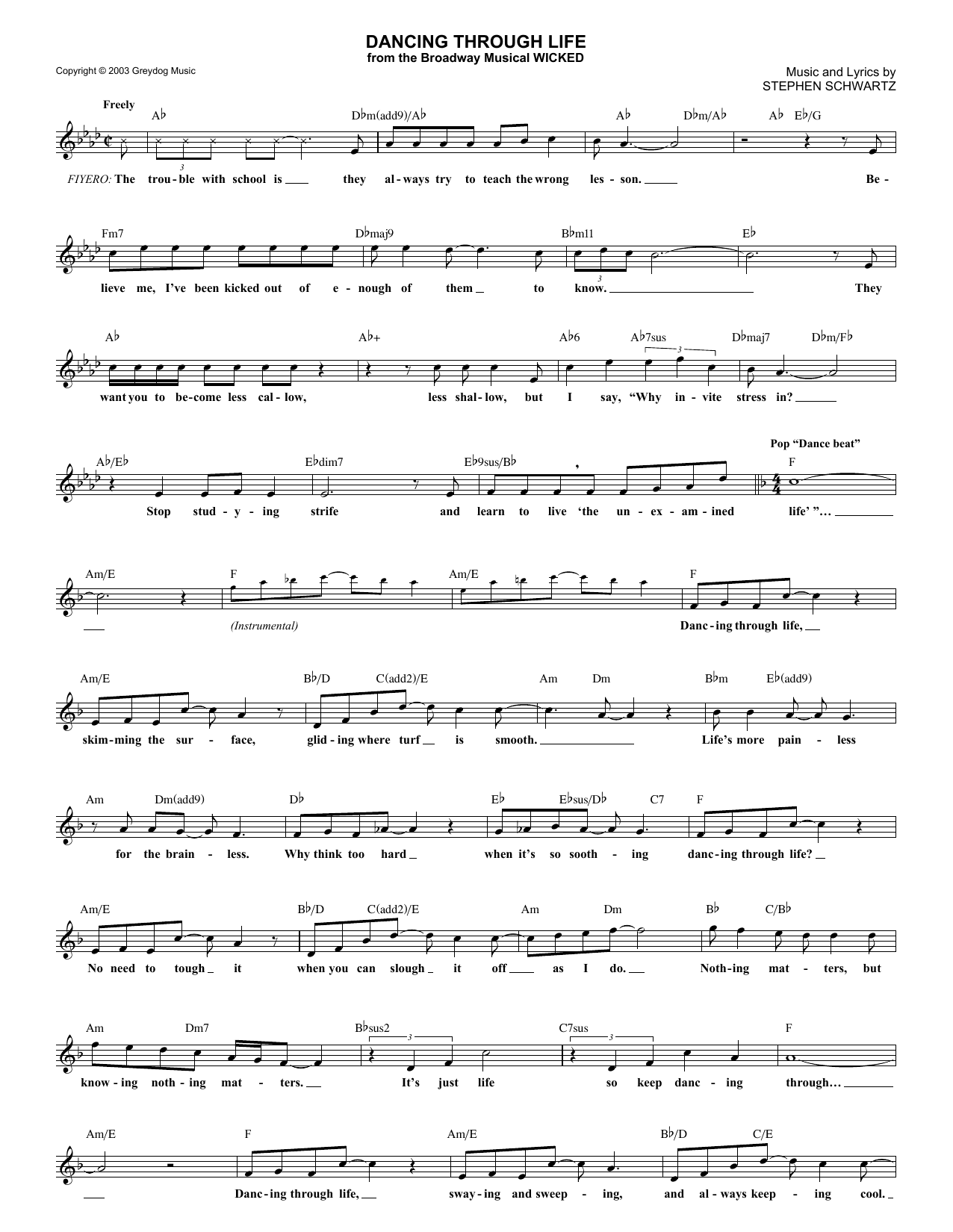 Dancing Through Life (from Wicked)