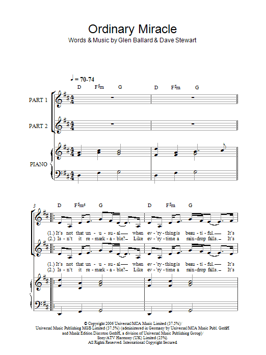 Ordinary Miracle (arr. Rick Hein)
