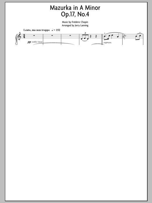 Mazurka In A Minor, Op.17, No. 4
