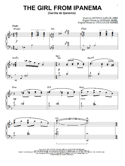 The Girl From Ipanema (Garota De Ipanema) [Jazz version] (arr. Brent Edstrom)