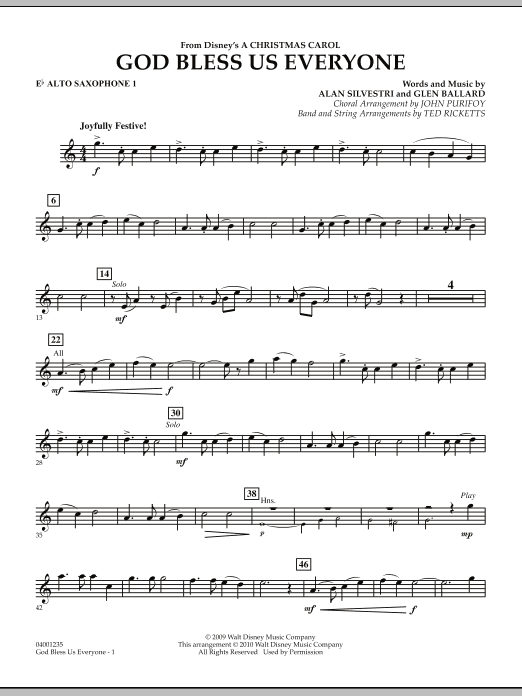 God Bless Us Everyone - Eb Alto Saxophone 1
