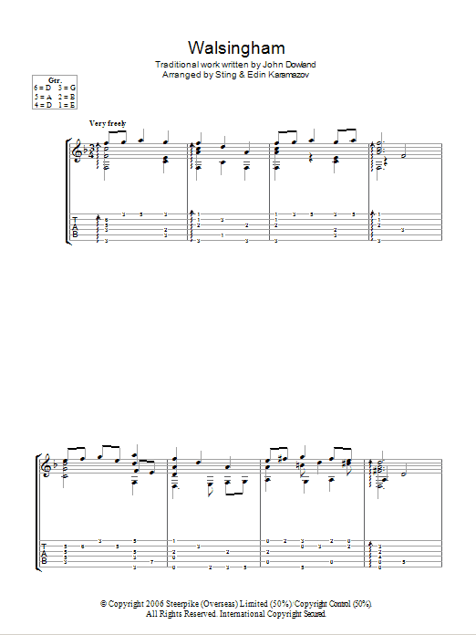 Walsingham (as performed by Sting and Edin Karamazov)