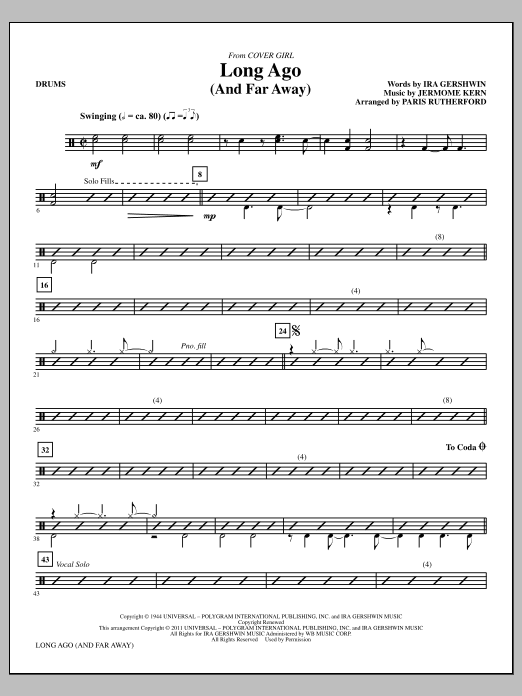 Long Ago (And Far Away) - Drums
