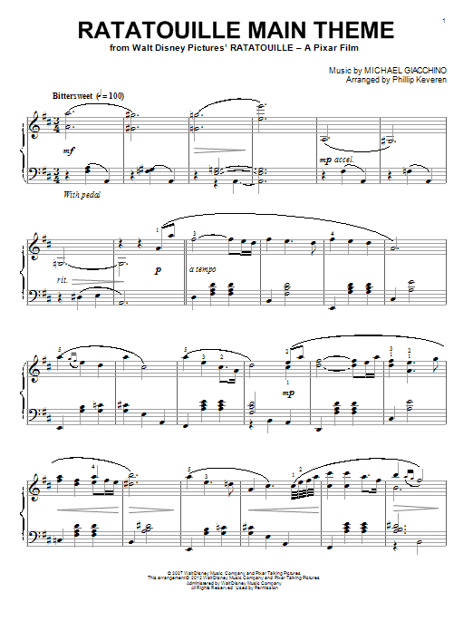Ratatouille (Main Theme) [Classical version] (arr. Phillip Keveren)