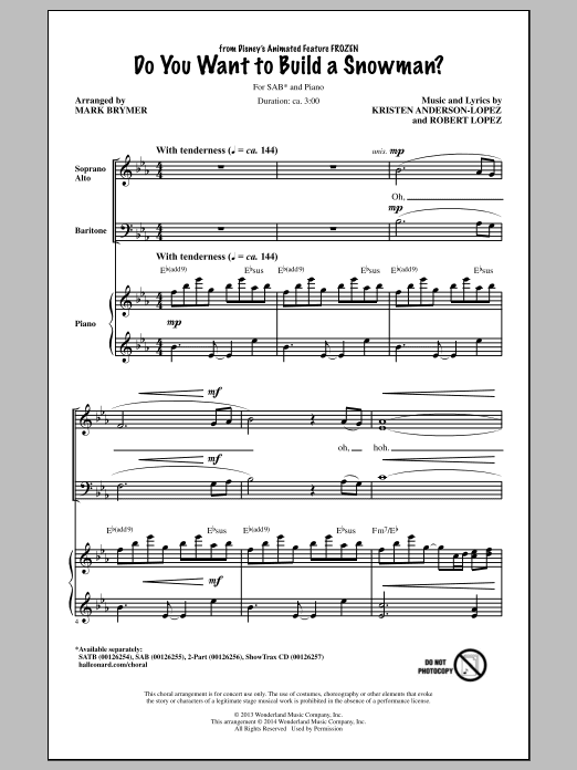Do You Want To Build A Snowman? (from Frozen) (arr. Mark Brymer)